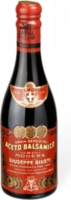 A bottle of Giuseppe Giusti Aceto Balsamico di Modena.