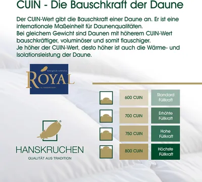 Produktbild von Hanskruchen Daunendecke Royal Leicht 155 x 220 cm