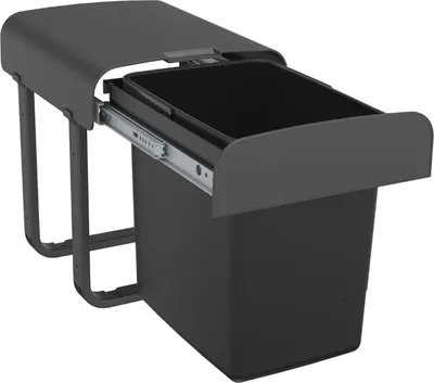 Produktbild von EKOTECH Abfallsammler ALADIN 15 (1x15) Liter mit Vollauszug, Orion Grey / ab 40 cm Schrankbreite / Abfalleimer