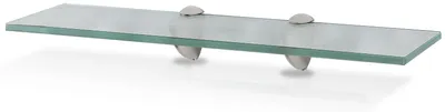 Immagine prodotto di Ikodm, scaffale a parete in vetro, 50 x 10 x 0,8 cm, ripiano in vetro satinato con supporti, scaffale da bagno, ripiano sospeso per bagno, cucina e soggiorno