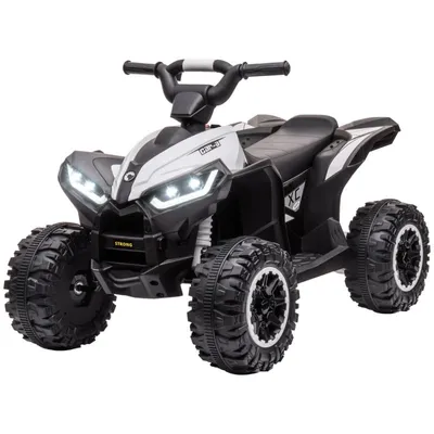 Produktbild von Zimilo Kinder Elektro Quad, 3–6 km/h, mit LED Licht & Sound, Elektrofahrzeug für Kinder 3–5 Jahre, Outdoor Aufsitzquad, Schwarz-Weiß