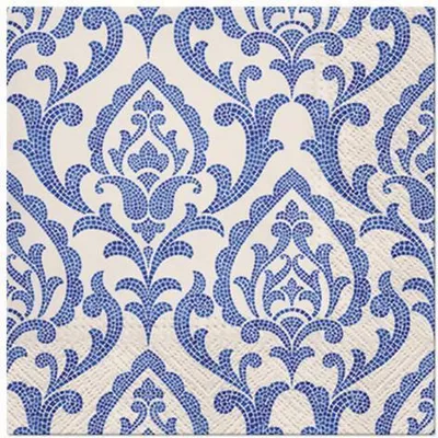 Produktbild von 20 Servietten Portuguese Tiles - Blaue, strukturierte Ornamente 33x33cm
