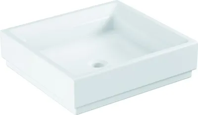 Produktbild von Grohe Aufsatzschale CUBE KERAMIK ohne Hahnloch und Überlauf 40 cm, 400 x 400 mm PureGuard/alpinweiß