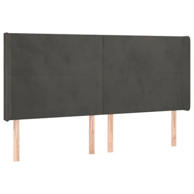 Produktbild von vidaXL Kopfteil mit Ohren Dunkelgrau 183x16x118/128 cm Samt