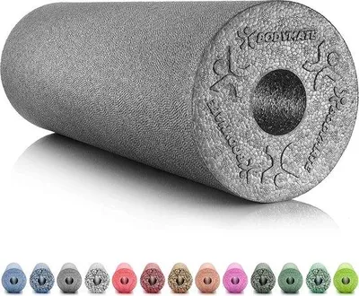 Produktbild von Famanu Faszienrolle Medium Hart mit gratis E-Book - Carbon Grau 45x15cm