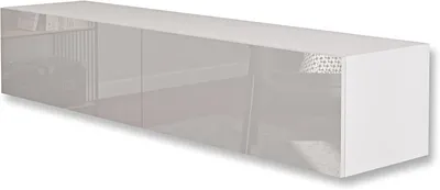 Produktbild von Weiß TV Lowboard 180 cm Hängeschrank für Wohnwand Fernsehtisch Hochglanz Front MDF Fernsehschrank Kabelöffnung Push-to-Open