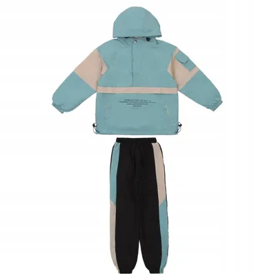 Produktbild von MODJEANS | Kinder-Set  100 % Baumwolle,  - Größe 140 - helltürkis - mit Kapuze, Set mit schwarzer Jogginghose,