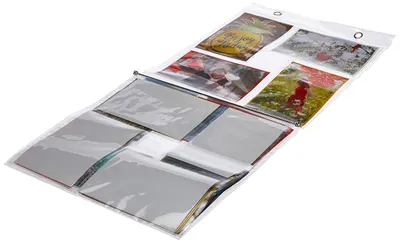Fotohalter aus Kunststoff für 20 Fotos, 140 x 29 cm, durchsichtig