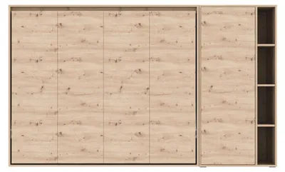 Produktbild von SMARTBett SET Schrankbett M2 160x200 Horizontal und Schrank Wildeiche