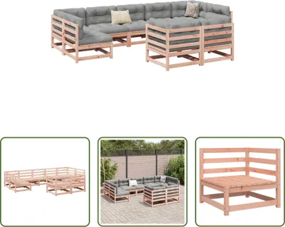 Produktbild von The Living Store 9-tlg. Garten-Sofagarnitur Massivholz Douglasie