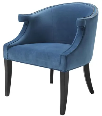 Produktbild von Casa Padrino Luxus Salon Sessel mit Armlehnen Blau / Schwarz 70 x 70 x H. 83 cm - Hotel Möbel