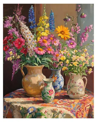 Malen nach Zahlen Blumen 40×50 cm Acryl-Malset Erwachsene