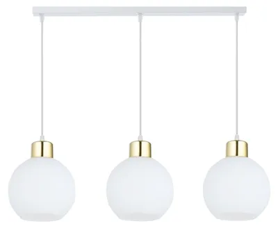 Produktbild von KAR-LIGHTING Pendelleuchte 3-flammig Weiß aus Stahl und Glas – höhenverstellbar, für Esszimmer, E27