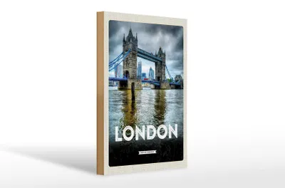 Produktbild von Holzschild Reise 20x30cm London England Reiseziel Brücke
