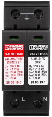 Productafbeelding van Overspanningsbeveiliging type 1/2 VAL-MS-T1/T2 335/12.5 ST 1+1 van Phoenix Contact