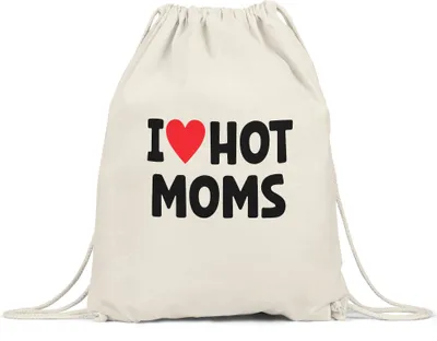 Produktbild von I Love hot Moms Turnbeutel Gymsack Lustig Witzig Herz Love Valentinstag Vater Mutter Geburtstag Jahrestag Papa Mann