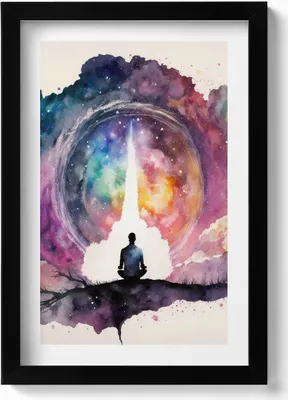 Produktbild von Meditation Lebensstil– Wandbild mit Rahmen – Gerahmtes Bild  – Wanddekoration – 20x30 cm – Schwarz