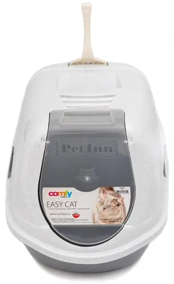 Productafbeelding van Comfy Gesloten kattenbak Easy Cat 50x40x40 cm met koolstoffilter Grijs Marmer