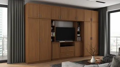 Produktbild von Meblast | Dako Wohnwand; Kirschbaum Porto - Premium Beschläge | Möbel, Klassisch, Retro TV-Möbel, Große Anbauwand, Schrankwand, Wohnzimmer-Set, Sonoma Eiche