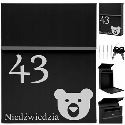 Obrázek produktu pro Antracitová Poštovní Schránka Slim + Nápis