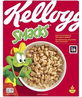 Produktbild von Kellogg's Smacks Frühstückscerealien 330g – Knusprige süße Maisflakes