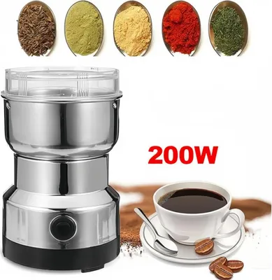 Produktbild von Zimilo Elektrische Kaffeemühle 200W, 300ml Edelstahl Schleifmaschine mit 4 Klingen, Sichtbare Abdeckung, für Kaffee, Gewürze, Nüsse & Getreide