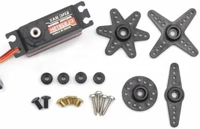 Produktbild von Digitale RC-Servo - Metallische Tandwielen - 28g 10kg.cm - Zweischarnier - Silber