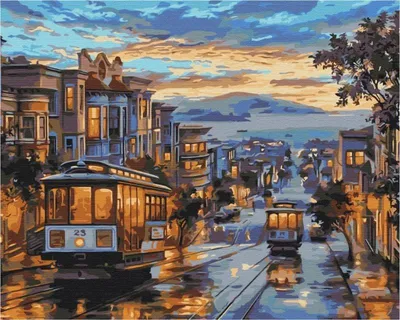 Image de Peinture par numéros BRUSHME 40 x 50 cm Une ville sous la pluie