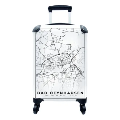 Produktbild von MuchoWow® Koffer Handgepäck Trolley Rollkoffer Kleine Reisekoffer mit 4 Rollen - Bad Oeynhausen - Karte - Stadtplan - Cabin Size < 55x40x23 cm & 55x40x20 cm - Fotokoffer - Kabinenkoffer - Boardgepäck - Reise-Box - Reisekoffer - Reisegepäck - Koffer mit Bild - Trolley für Kinder