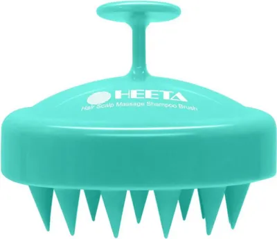 Image de Brosse de massage HEETA pour cheveux secs et mouillés avec poils en silicone - Vert