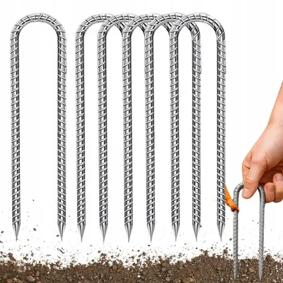 Produktbild von Metall-Erdanker 30 cm 6mm Heringe für Zelte Garten (6 Stück)