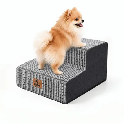 Image de Escalier pour chien - Petits chiens - 2 marches - Gris