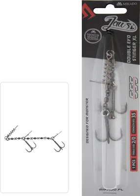 Produktbild von Mikado Jaws Double Evo Stinger XL 35kg, 2/0 Drillingshaken, 1 Stk.