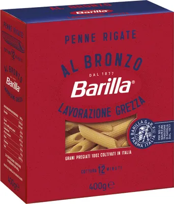 Produktbild von 14x Pasta Barilla - BRONZO - Penne Rigate - 400g - Aus Bronze gezogene Italienische Nudeln