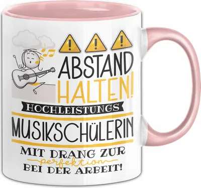 Produktbild von Musikschülerin Tasse Geschenk Lustig Abstand Halten Hochleistungs-Musikschülerin Mit Drang Zur Perfektion Bei Der Arbeit (Rosa)