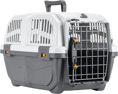 Produktbild von Transportbox für Hunde und Katzen – Reisetransportbox – Sichere Beförderung – IATA-konform für Flugreisen – 48 x 31,5 x 31 cm