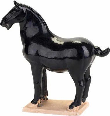 Obrázok produktu pre Darčeková spoločnosť Ma Dekoratívny kôň, dekorácia, figúrka koňa, keramika, čierna, V 27 cm, 15701002