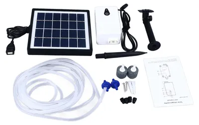 Produktbild von Solar-Sauerstoffpumpe mit Erdungsstecker, wetterfest, angetriebener Sauerstoffgenerator für Teiche und Aquarien