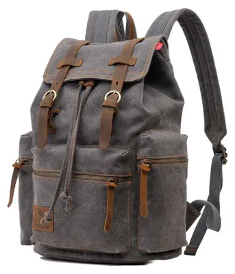 Image de Solidchoice - Sac à dos en toile vintage pour ordinateurs portables jusqu'à 17 pouces