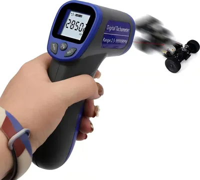 Produktbild von 1 Stück Professioneller digitaler,Tachometer Drehzahlmesser, Handheld LCD Digital Laser Umdrehungsmesser Tachometer, für Datenaufzeichnung