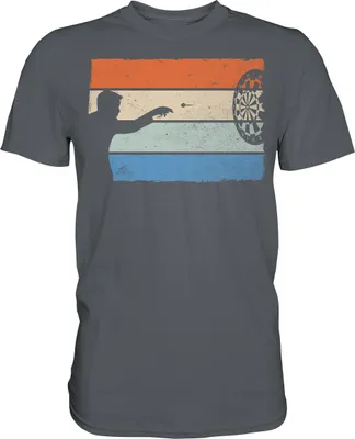 Produktbild von Vintage Dartpfeil Dartscheibe Dart T-Shirt – Dark Grey / XXL