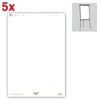 Produktbild von Ursus® Flipchart-Papier Green blanko 68,0 x 99,0 cm, 20 Blatt, 5 Blöcke