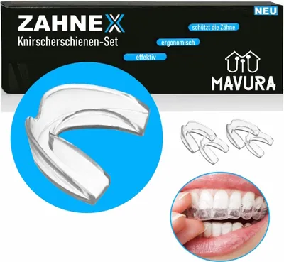 ZAHNEX Premium Aufbissschiene [4erSet] Knirscherschiene Beißschiene Zahnschiene