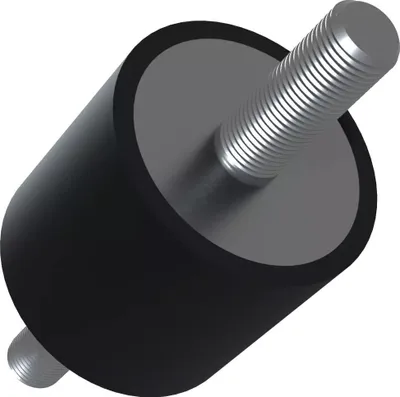 Produktbild von Gummi-Metall-Puffer Typ A – Schwingungsdämpfer mit beidseitigem Außengewinde M3–M16 | Ø 6–150 mm | elastische Maschinenlagerung | Gummipuffer Schwingungsdämpfer Silentblock 60 x 30 mm / M12 x 28 mm