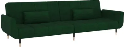 Produktbild von Schlafsofa 2-Sitzer mit 2 Kissen Dunkelgrün Samt
