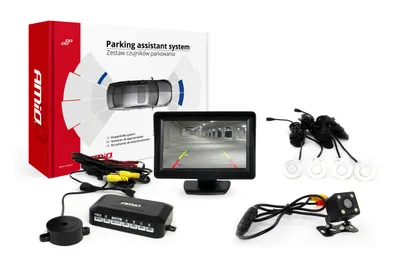 Obrázok produktu pre AMiO Asistenty parkovania TFT01 4,3` s kamerou CAM-315 LED, 4-senzorové biele