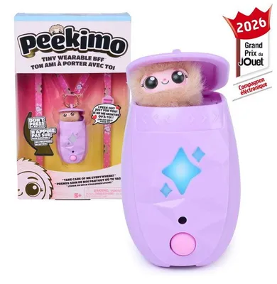 Productafbeelding van Spin Master Peekimo Violet, interactief knuffeldier en accessoire, meer dan 100 geluiden en reacties, geschikt voor kinderen vanaf 5 jaar