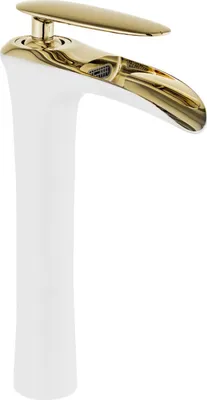Produktbild von Mexen Lyra hohe Waschtischarmatur, Weiß/Gold - 745310-25