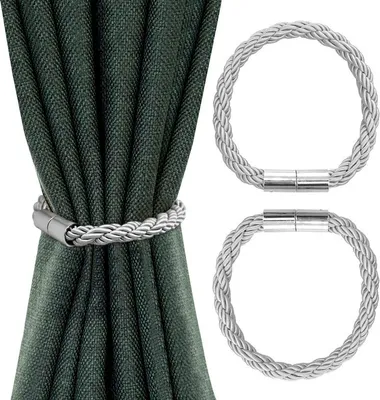 Produktbild von Magnetische Vorhang Raffhalter, Vorhanghalter 2 Stücke Vorhang Halter 50 cm Vorhang Binder Magnetisch Gardinenhalter für Heim- und Bürodekoration