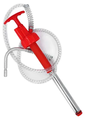 Immagine prodotto di Pompa manuale per il prelievo di liquidi - Pompa portatile per il trasferimento di fluidi - Antiscivolamento - Adatta per fusti da 20 litri - Ideale per il trasferimento di oli e altri liquidi